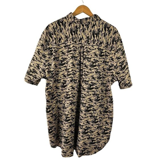 Foundry Supply Co Men Short Sleeve Shirt Cotton Spandex Big Tall 2XLT Black Tan - Picture 2 of 6